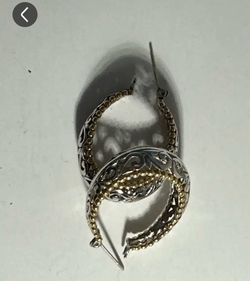 Silver and gold earrings