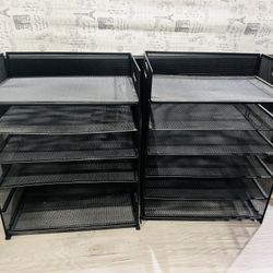 2 Metal Mesh Document Organisers