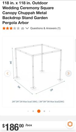 Outdoor Wedding Ceremony Square Canopy Chuppah Metal Backdrop Stand Garden Pergola/ Marco de Metal para decoracion bodas y fiestas / Party rentals