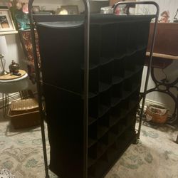 Black Rolling Shoe Organizer