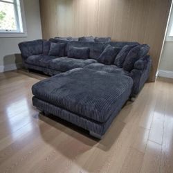 Sectional Sofa Black 135x90 New Large Couch 