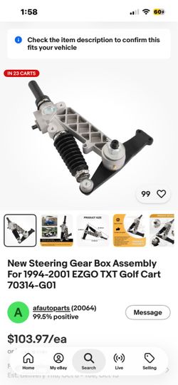 EZGO TXT Golf Cart Steering Gear Box Assembly