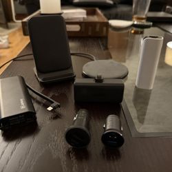 Various Chargers & Batteries: Anker, Jackery, And Nomad