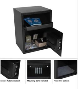 NEW! Electronic Safe Deposit Box - Drop Safe with Digital Keypad and 2 Manual Override Keys