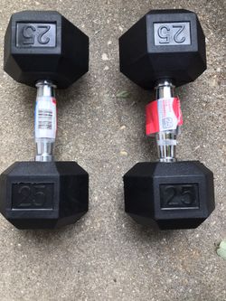 2-25lbs dumbbells