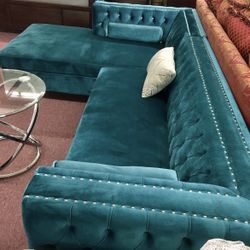💎 HUGE Blowout Furniture Sale!💎 Brand New Teal Sectional W/ Storage Chaise! $50 Down Takes It Home Today!