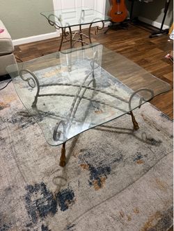 3 piece glass tables