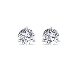 Martini Stud Diamond Earrings (14K White Gold), 2 (CTW) Carats total weight