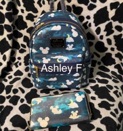 Mickey Clouds Loungefly Backpack & Wallet