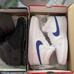 Timberland Hiking Boots and Nike Court Vision Casual Shoes Both Size 10