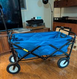 Folding Utility Wagon Cart with (300 pound capacity)All-Terrain Wheels