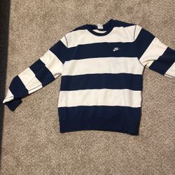 Nike sweatshirt- Blue And White Stripes Barely Worn