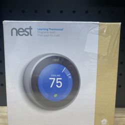 Google Nest Smart Learning Thermostat-Stainless Steel