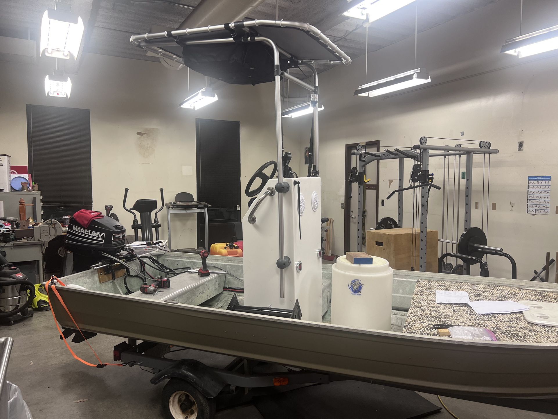 “SOLD AS IS” 15 Ft Aluminum Boat with 18 Ft Trailer “SOLD AS IS”
