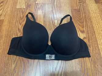 Victoria’s Secret Black Bling Patch Cotton Pushup Bra 40 C