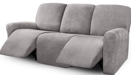 Velvet 8-Pieces Recliner Sofa Cover