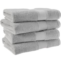 Amazon Basics Grey 100% Cotton Bath Towels 