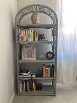 Vintage Rattan Bookshelf