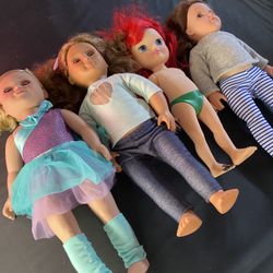Lot Of American Girl Style 18 Inch Dolls