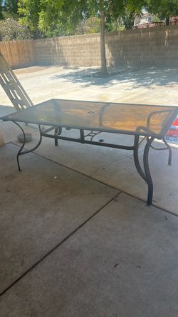 Glass patio table