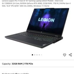 Lenovo Legion Pro 7i Gen 8 – RTX 4080 | i9 | 64GB RAM | 8TB SSD | 240Hz QHD