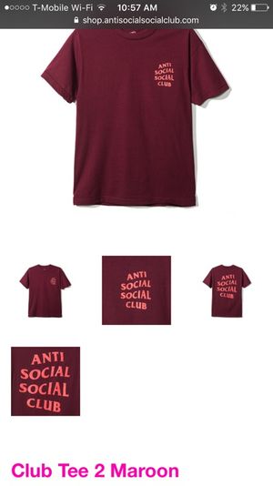 Maroon Anti Social Social Club /"Club Tee 2/" T Shirt