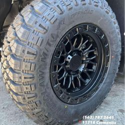 Set De Rin y Llanta Mud Terrain Toyota Tacoma 4Runner Sequoia FJ Chevy Silverado Tahoe Suburban GMC Sierra Denali Nissan Frontier Ranger