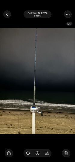 avet 50w/2speed 130 pound braid to 130 pound mono 7ft terrafirma tackle rod 100-200 pound rating