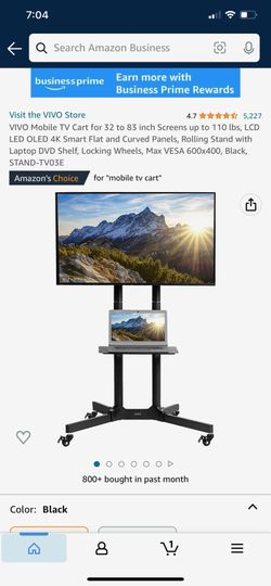 VIVO Mobile TV Stand 32 - 83 Inch (up To 110 lbs.)