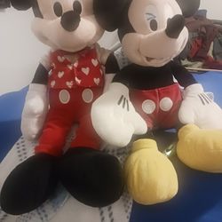Walt Disney Vintage Mickey Mouse Collectibles Plush SELLING BOTH TOGETHER 