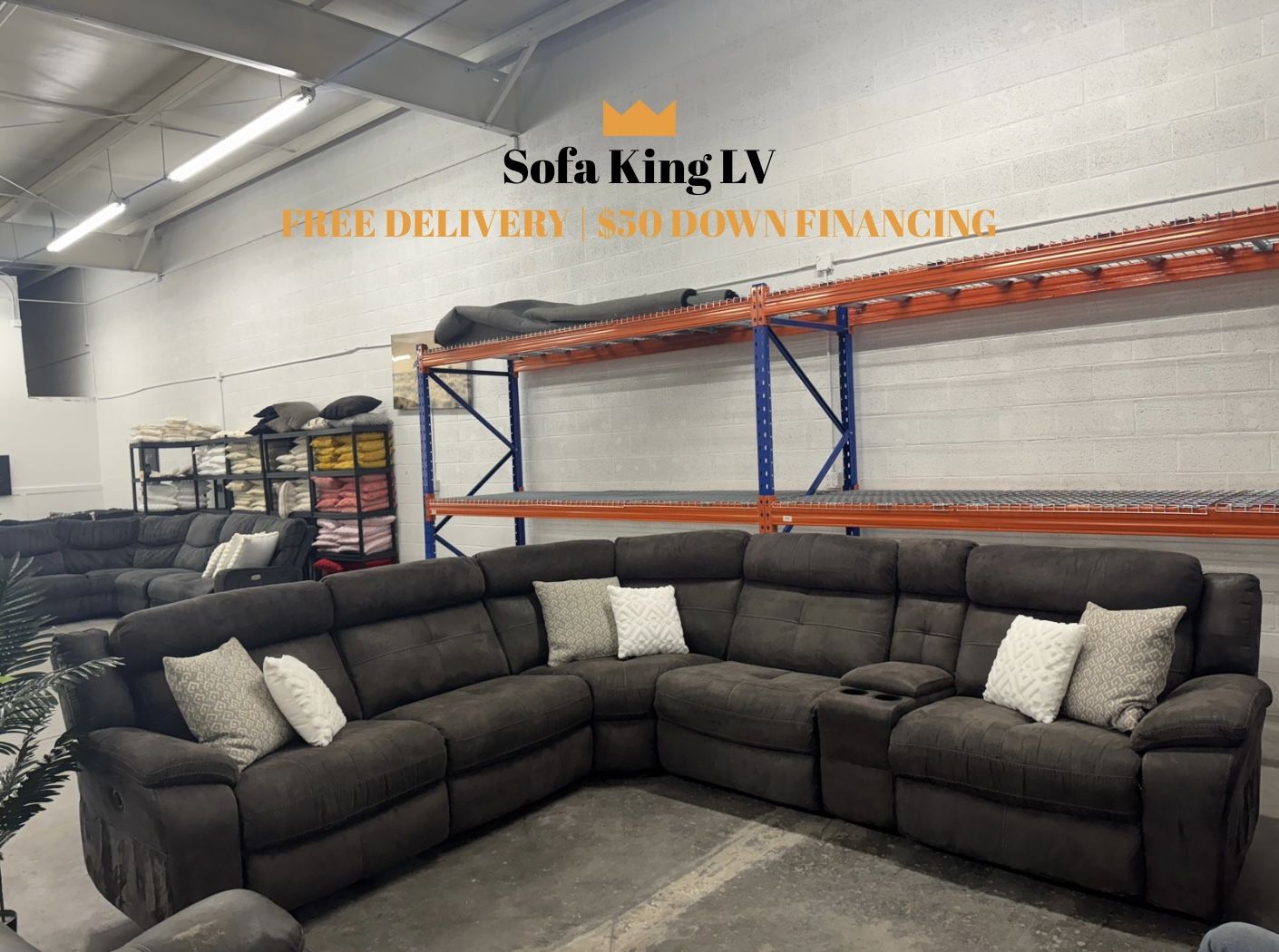 Free Delivery* Gray Microfiber Reclining Sectional Sofa Grey Couch