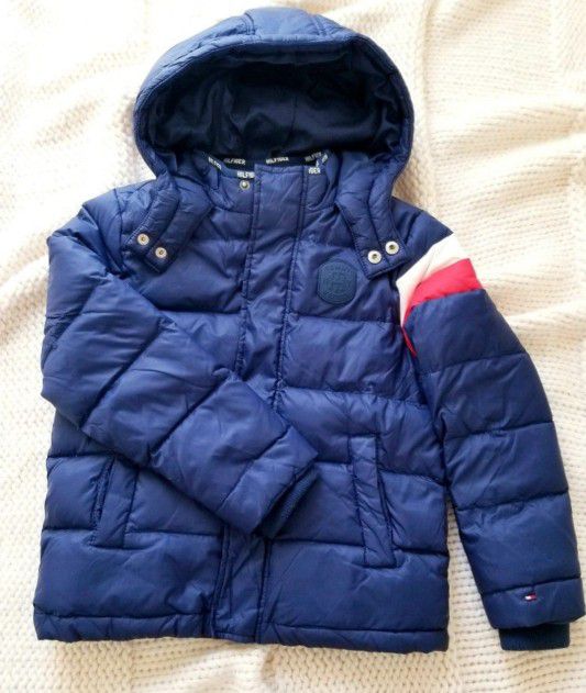 Navy Blue Tommy Hilfiger Puffer Jacket Coat Boys Size 6-7
