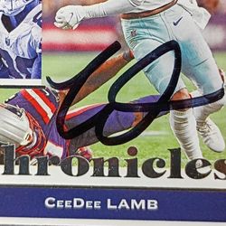 Ceedee Lamb On Card Autograph (Read Description For Details)