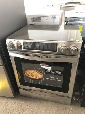 Photo ON SALE! Samsung Electric Stove Oven Slide-In Glass Top #760