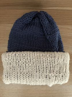 Hand knitted reversible Beanie 