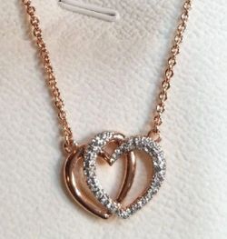Rose Gold Double Hearts Necklace