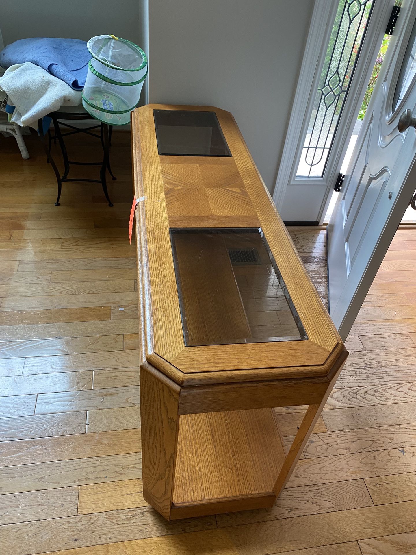 Decorative Wood/glass Table 56”x17”