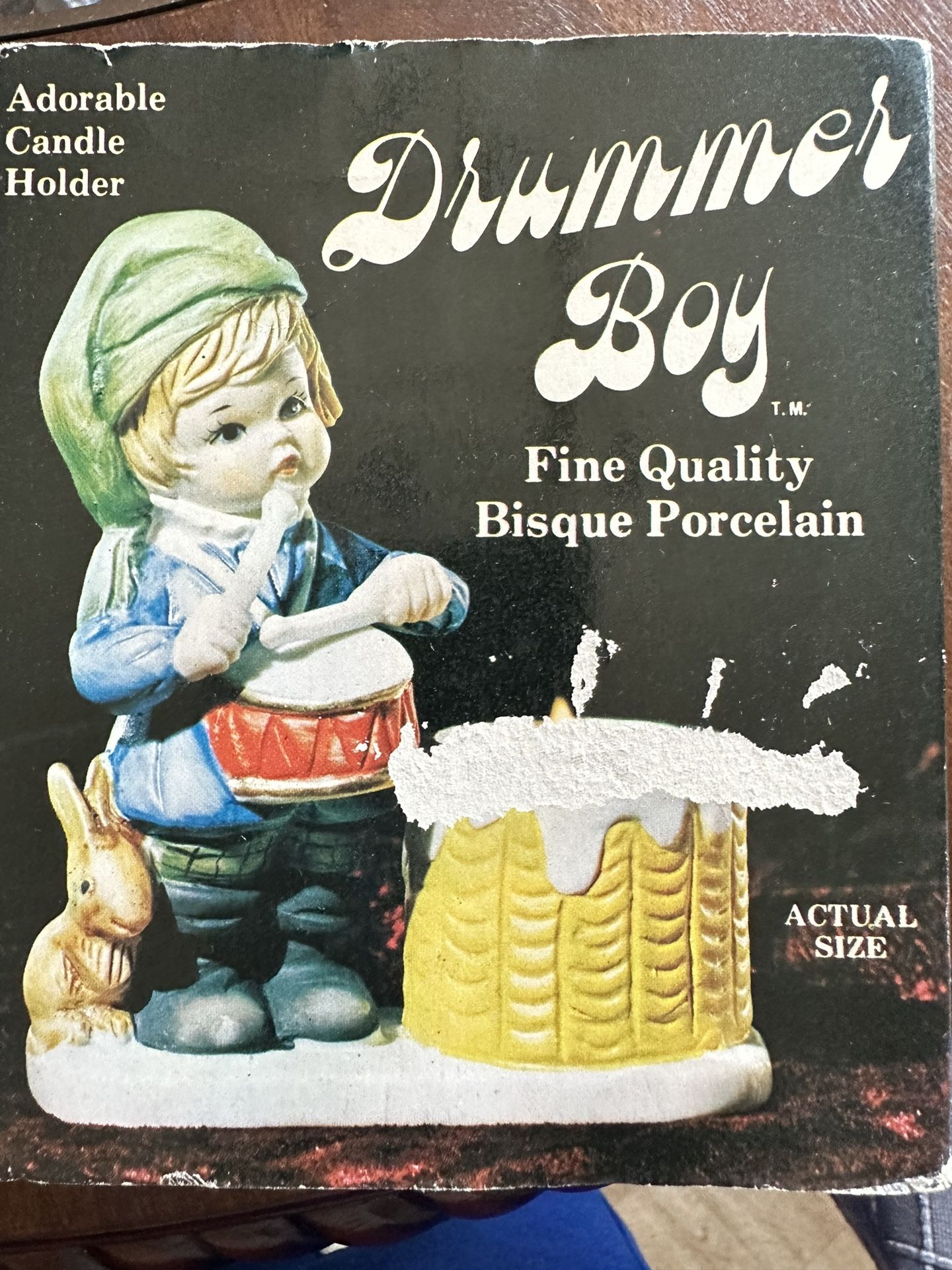 Porcelain Drummer Boy Candle Holder 