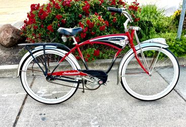 Vintage Schwinn Cruiser Deluxe W/Tank, Spring Action Fork, Rear Rack