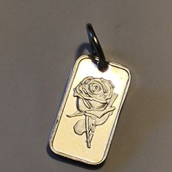  1g Rose Pendant .999 Fine Silver High Quality Jewelry Unisex