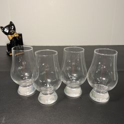 Glencairn Scotland 2001 Set Of 4 Clear Whiskey Tasting Nosing Glasses, 2x4.5”