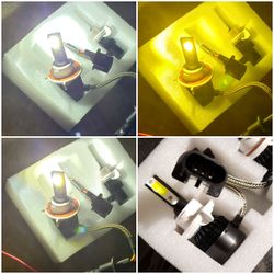 9008 h13 led bulbs switchable color cool white/yellow/warm white New!