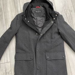 New Kenneth Cole Hooded Coat Jacket Dark Gray Men S Size