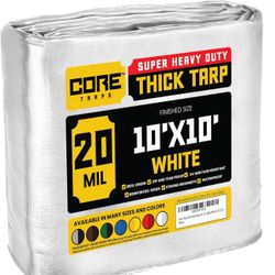 Core Tarps Extreme Heavy Duty 20 Mil Tarp Cover, Waterproof, UV Resistant, Rip and Tear Proof, Poly Tarpaulin with Reinforced Edges for Roof, Camping,