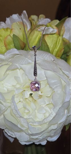 Marquise necklace, ring & earrings set with natural pink rose crystal.