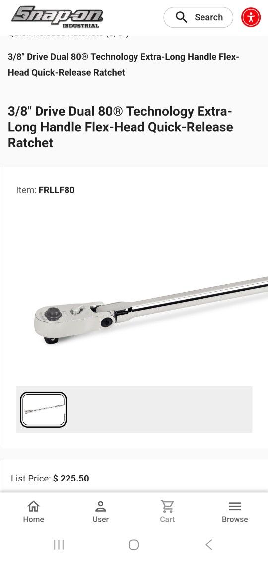 Snap-on 3/8 Flex Head Ratchet NEW