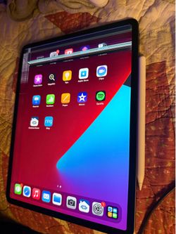 iPad Pro 12.9 4th gen 128gb with Apple Pencil. Damaged screen
