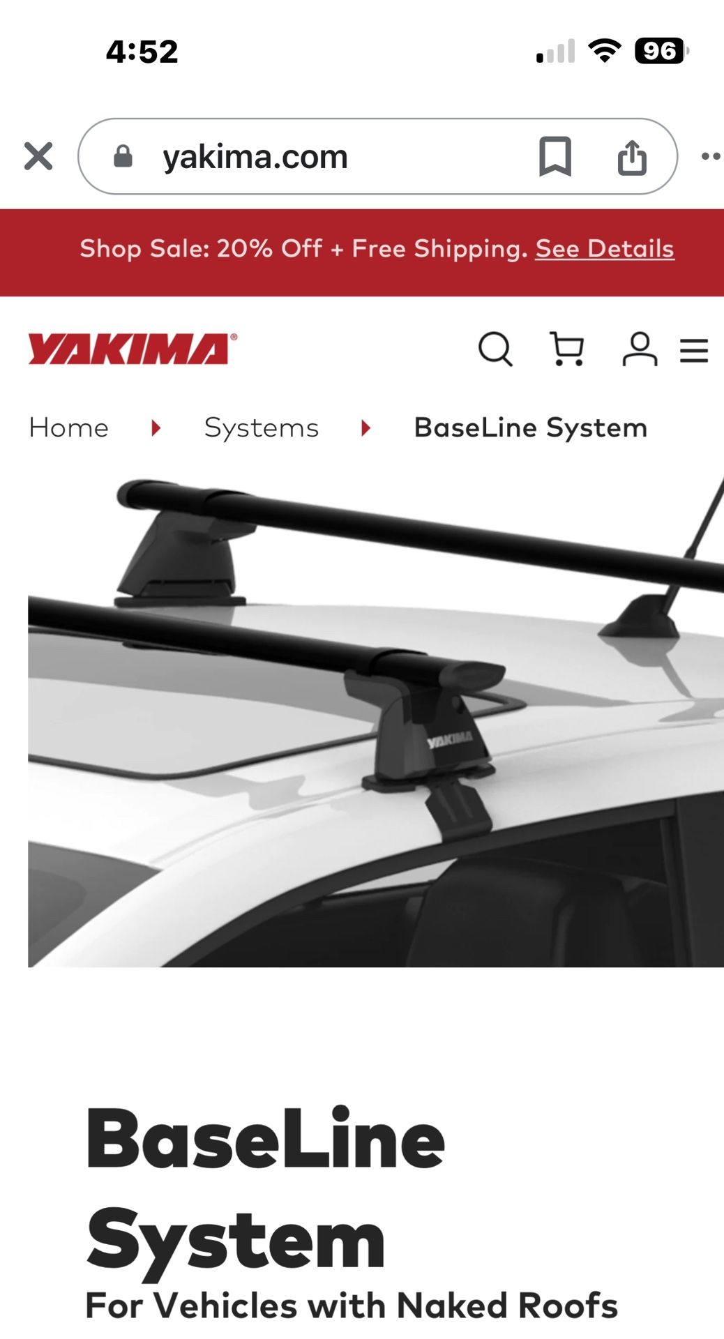 Yakima Kayak Rack For 2015-2022 Honda CRV