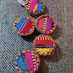 Button Fabric Vintage,5 Ct