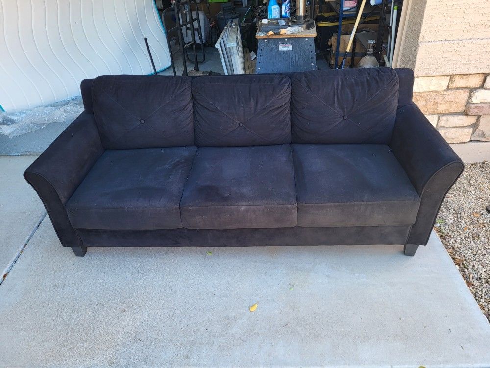 Black Sofa 76" Long And 30" Deep